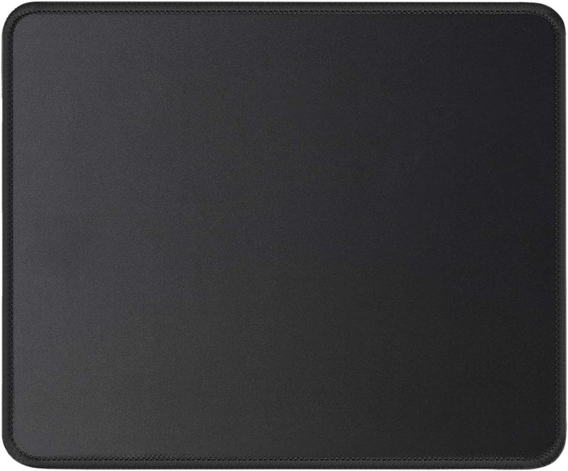 JIKIOU Mouse Pad with Non-Slip Rubber Base, Premium-Textured & Washable Computer Mousepad with Stitched Edges, Mouse Pads for Computers, Laptop, Gaming, Office & Home, 10.2 x 8.3 in, Black - Image 1